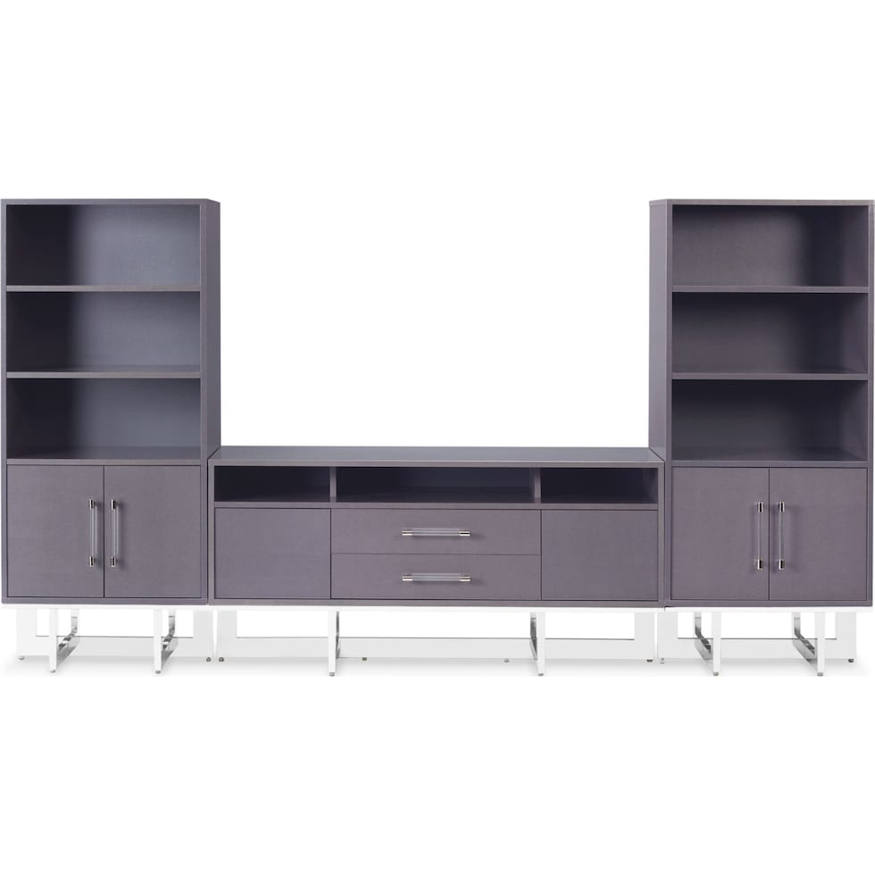 concerto gray entertainment wall unit   