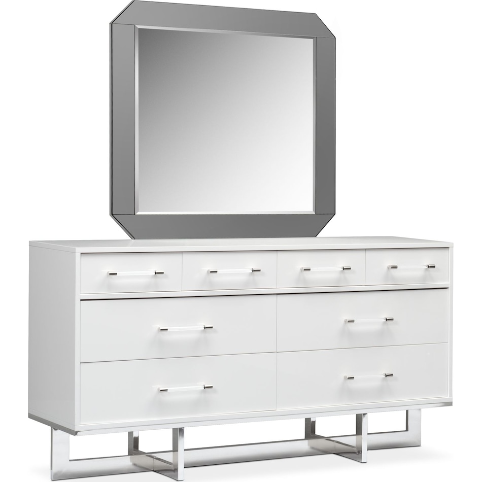 concerto white dresser & mirror   