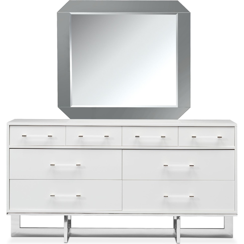 concerto white dresser and mirror   