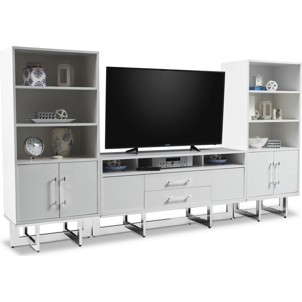 concerto white entertainment wall unit   