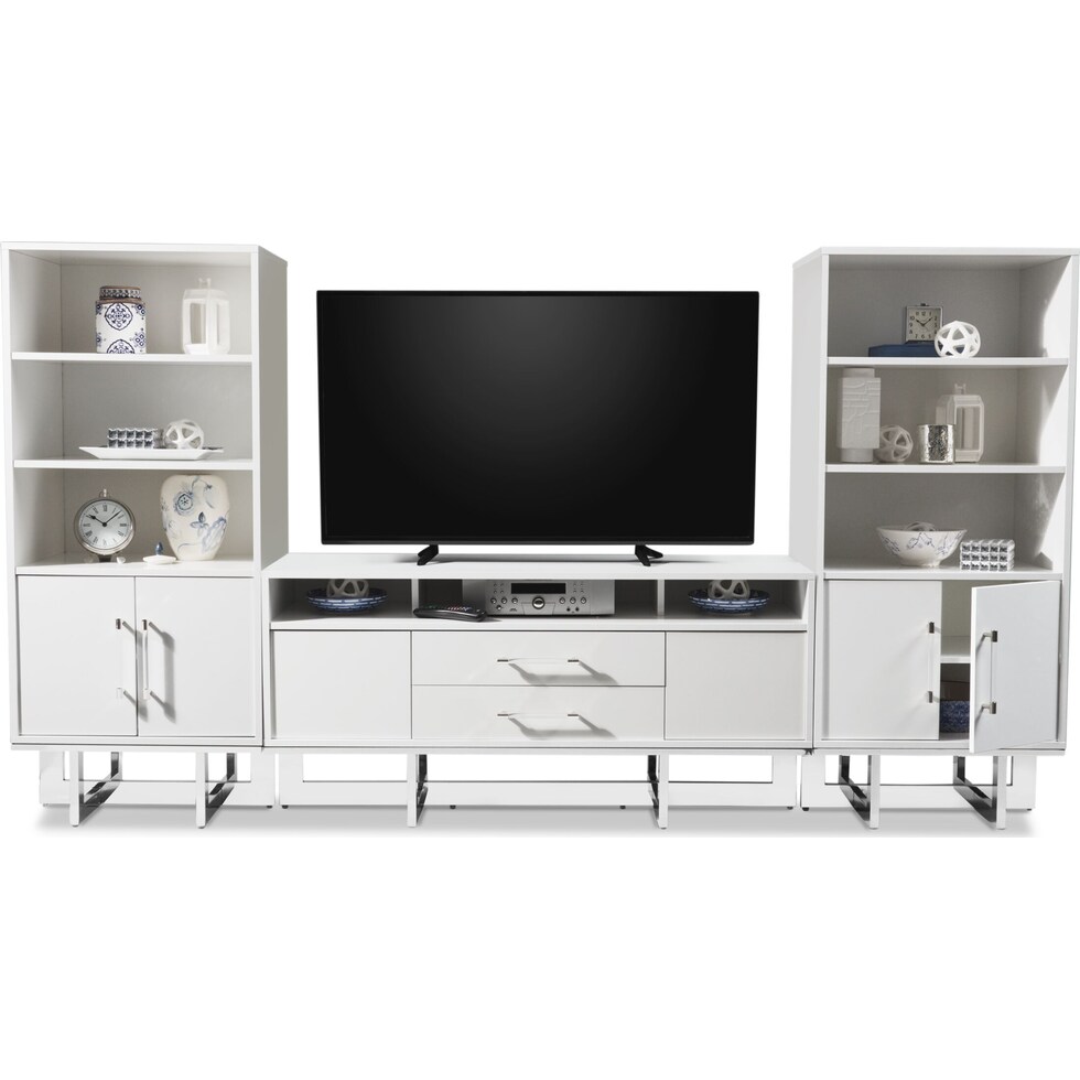 concerto white entertainment wall unit   