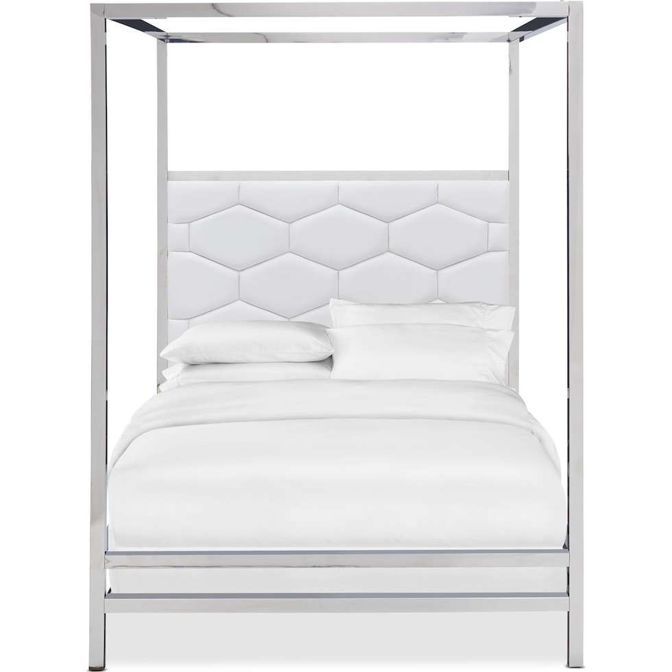 concerto white queen bed   