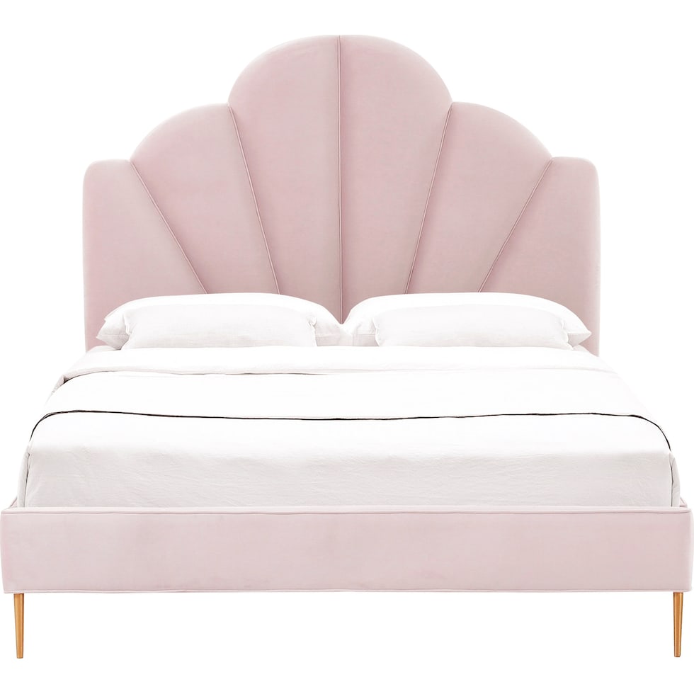 conch pink queen bed   