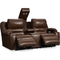 concourse dark brown  pc power reclining living room   