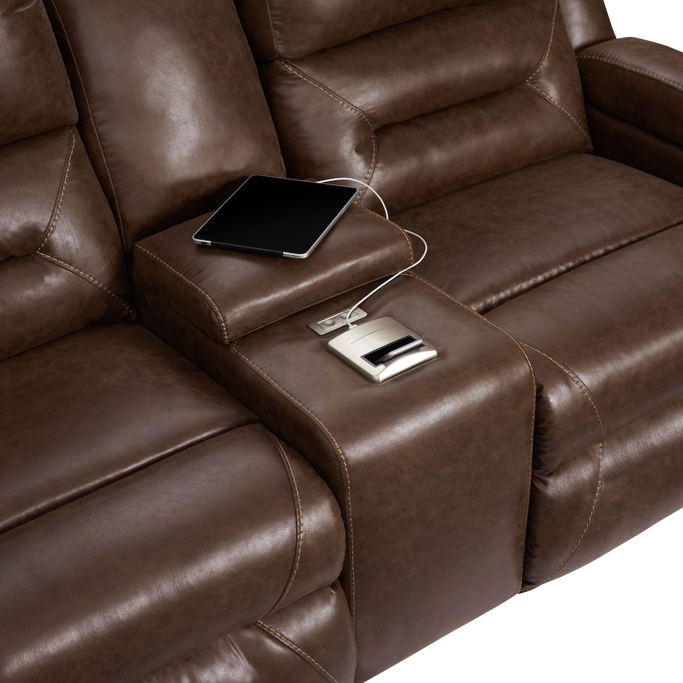 concourse dark brown  pc power reclining living room   