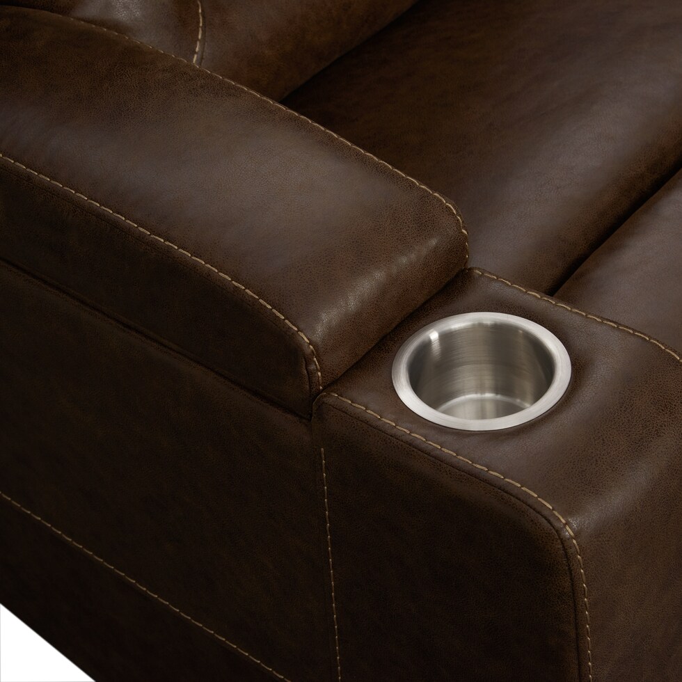 concourse dark brown  pc power reclining living room   