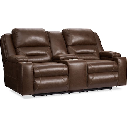 Concourse Dual-Power Reclining Loveseat - Brown
