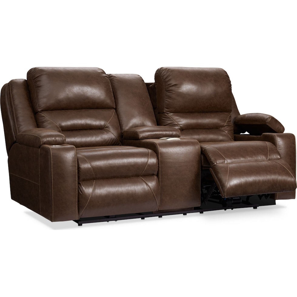 concourse dark brown power reclining loveseat   