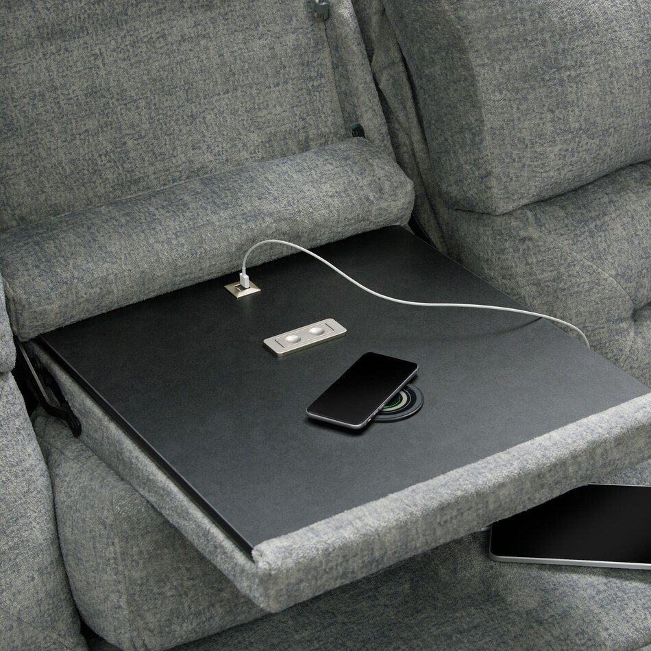 concourse gray  pc power reclining living room   