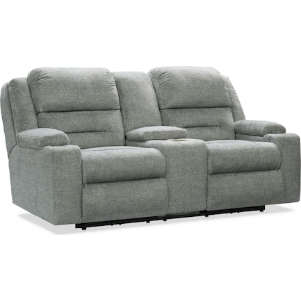 Concourse Dual-Power Reclining Loveseat - Gray