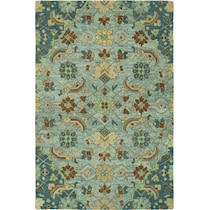 confident blue area rug  x    