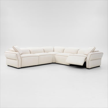 Connor Dual-Power 5-Piece Reclining Sectional - Ivory