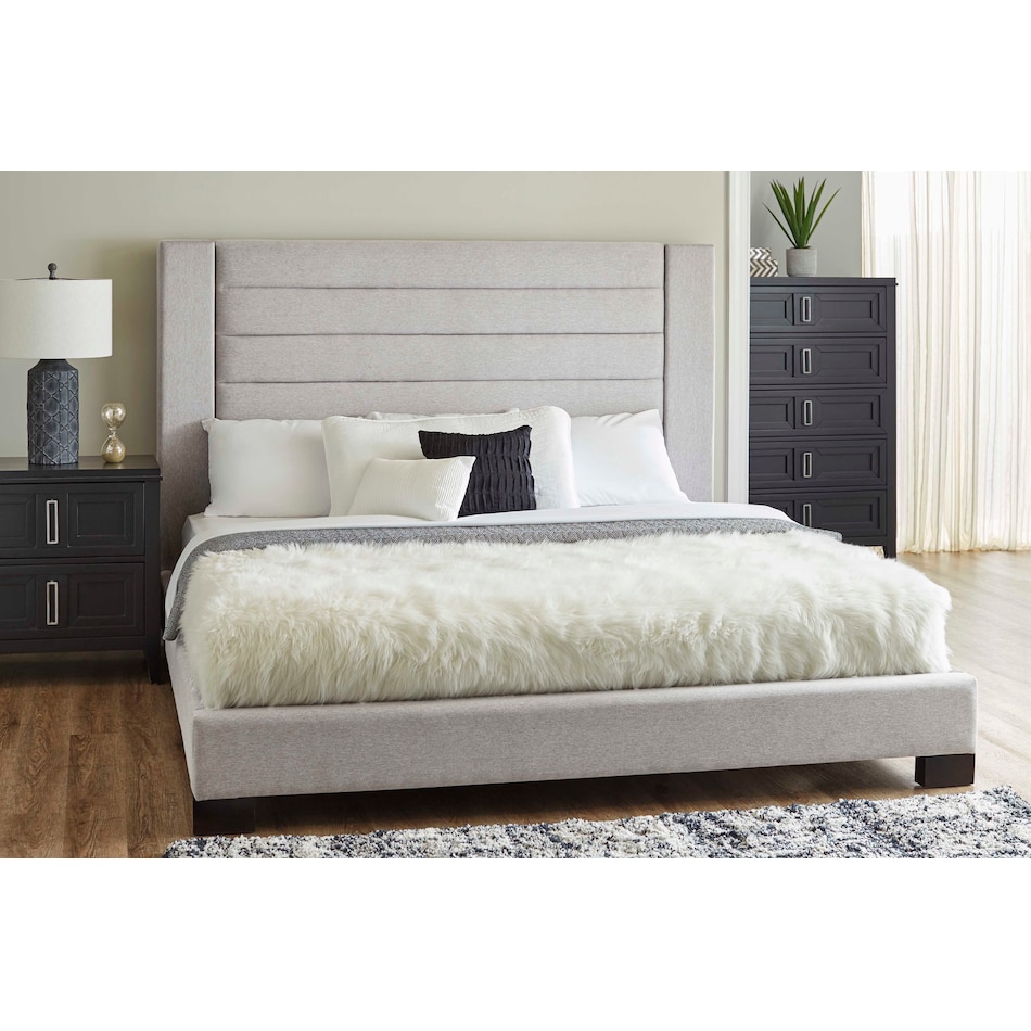 conrad gray queen bed   