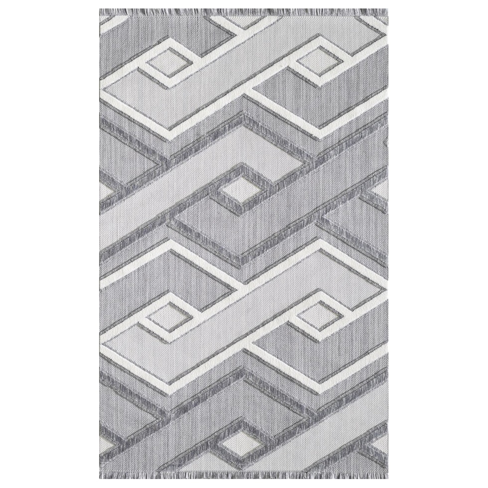 convex gray white area rug  x    