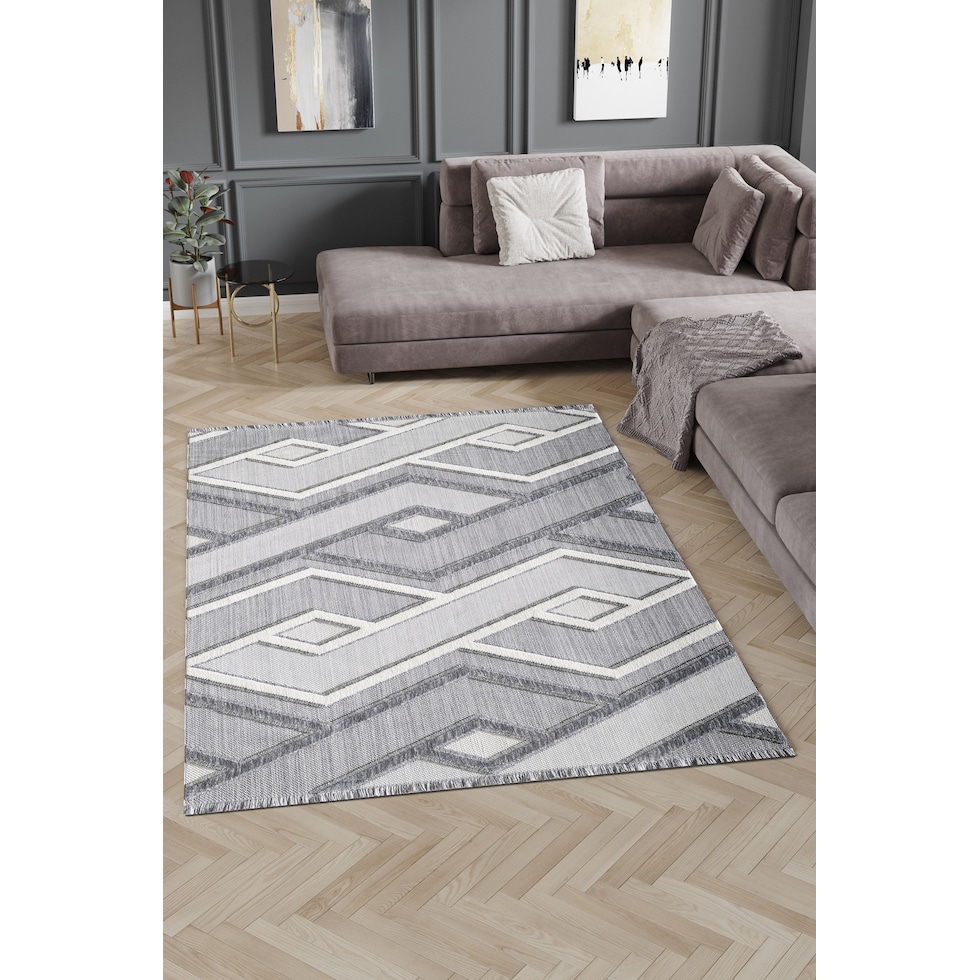 convex gray white area rug  x    