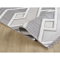 convex gray white area rug  x    