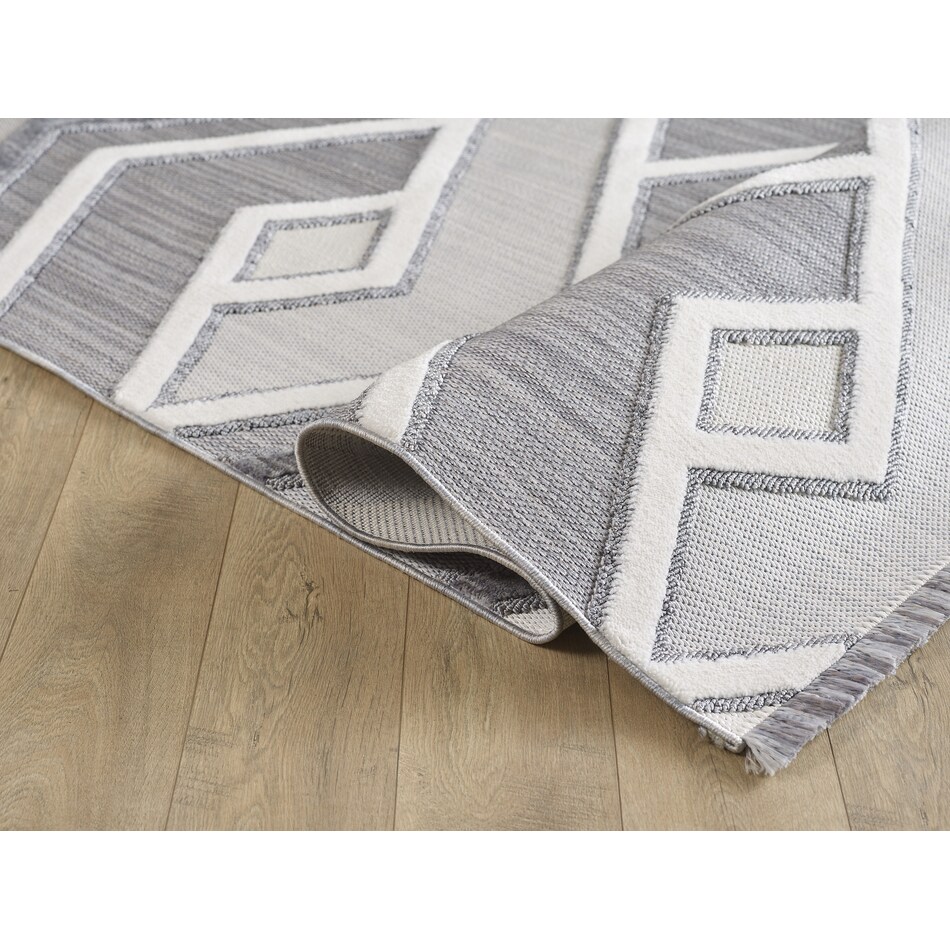 Convex 5' X 7' Area Rug - Gray White 