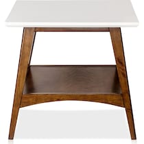 copa white pecan end table   