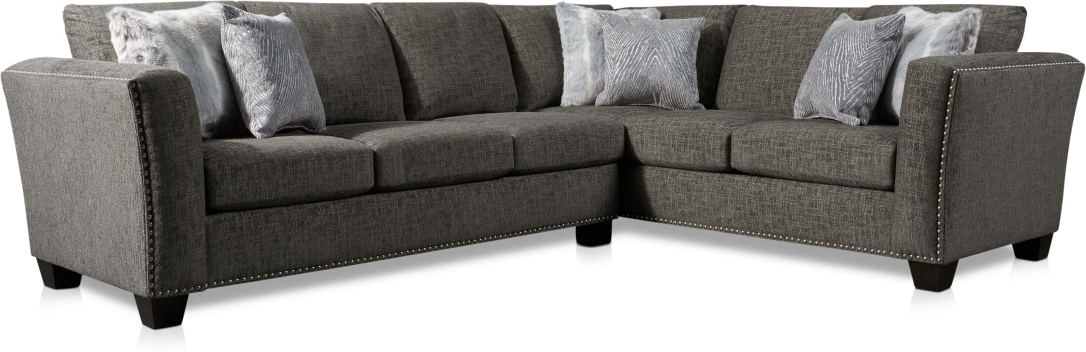 Cora 2Piece Sectional with LeftFacing Sofa Steel Value City Furniture
