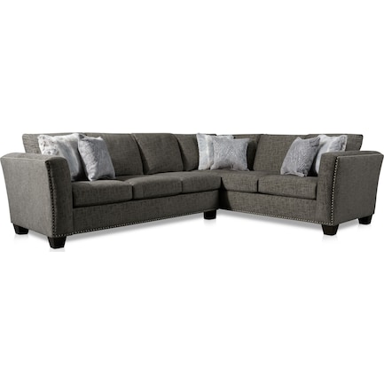 Cora 2-Piece Sectional with Left-Facing Sofa - Steel