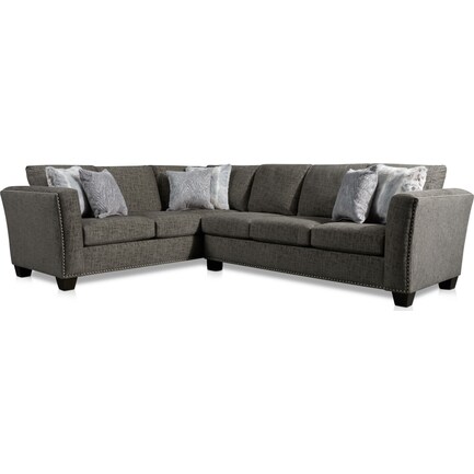 Cora 2-Piece Sectional with Right-Facing Sofa - Steel