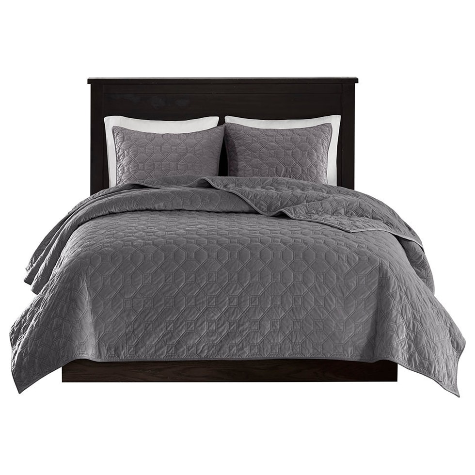 coraline gray king california king bedding set   