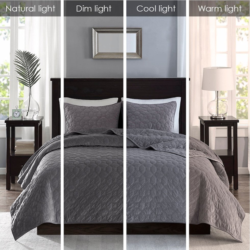 coraline gray king california king bedding set   