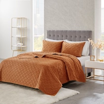 coraline orange full queen bedding set   