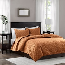 coraline orange full queen bedding set   