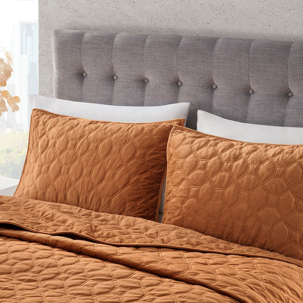 coraline orange full queen bedding set   