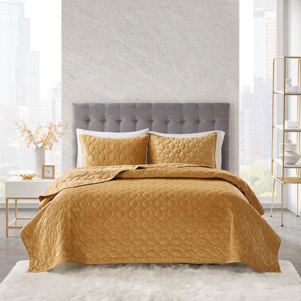 coraline yellow king california king bedding set   