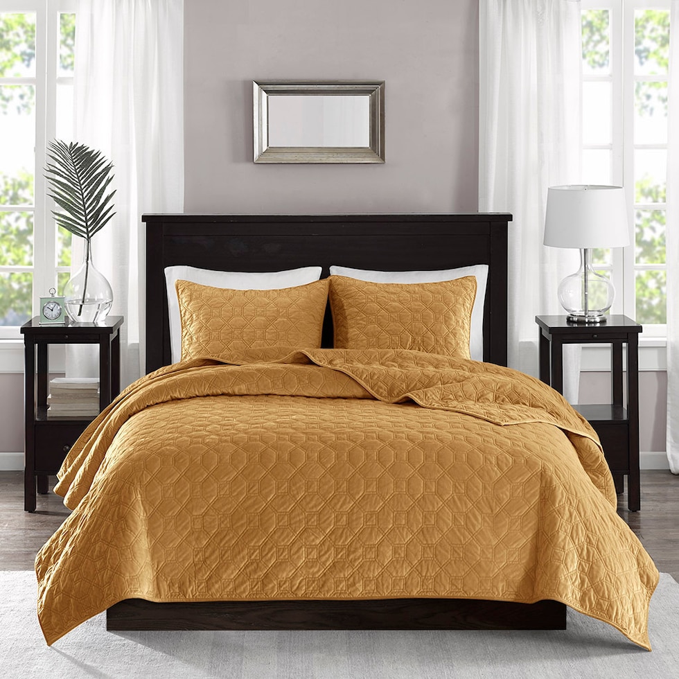 coraline yellow king california king bedding set   