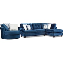cordelle blue  pc sectional and chair   