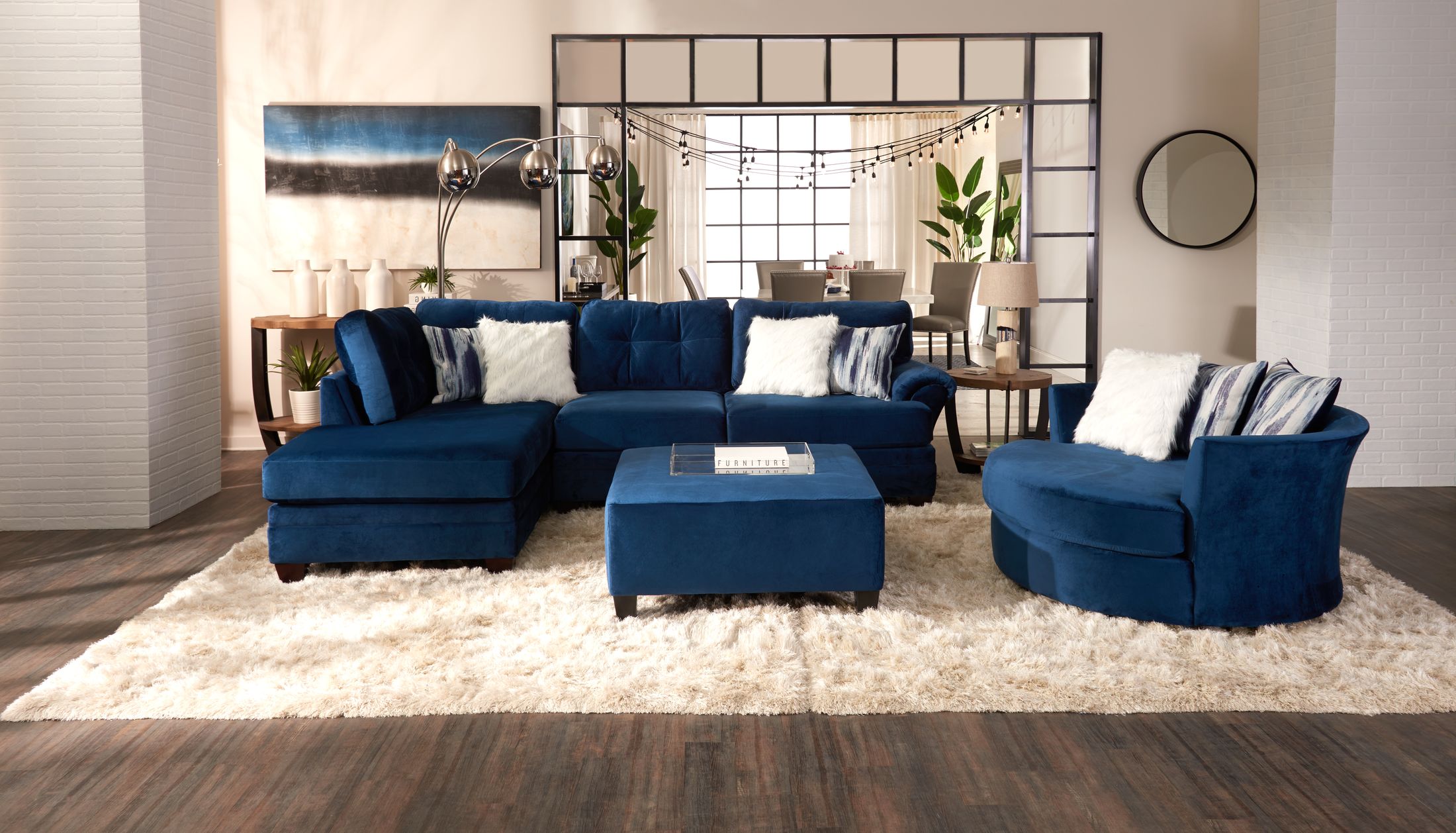 Blue sectional value deals city