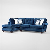 cordelle blue  pc sectional with left facing chaise   