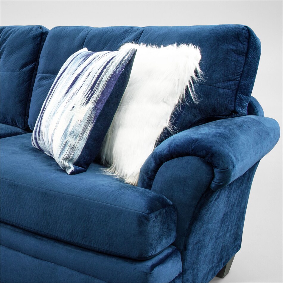 cordelle blue  pc sectional with left facing chaise   