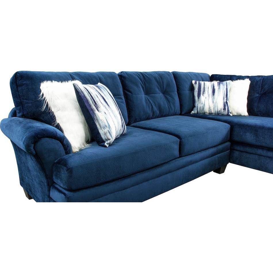 Holiday Grove Blue Textured 2 Pc With Chaise Right Sectional - Rooms To Go