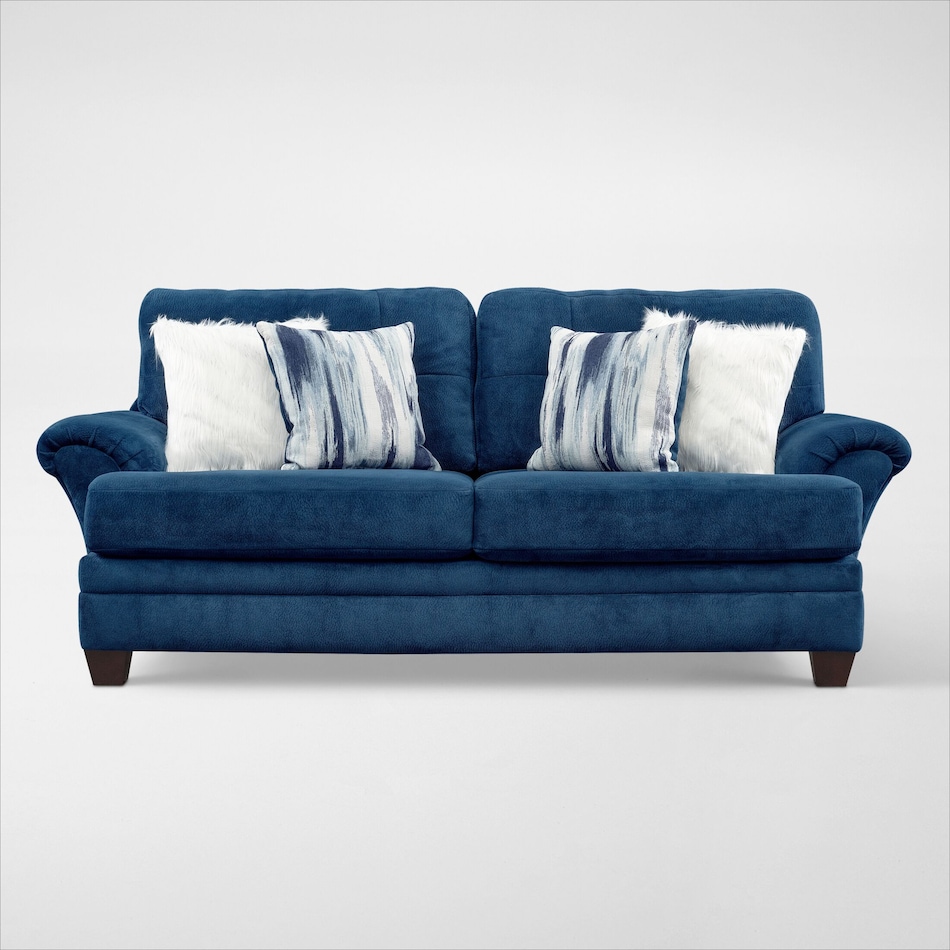 cordelle blue  pc sectional with ottoman   