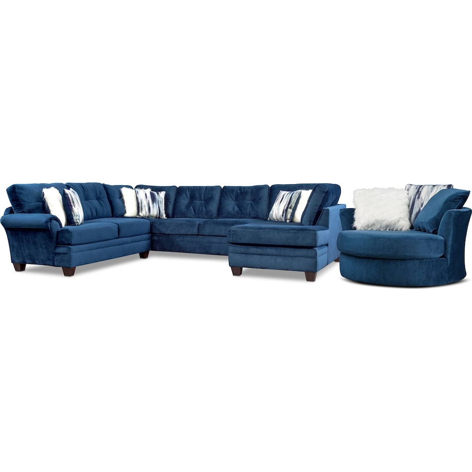Piece Sectional And Swivel Chair Set