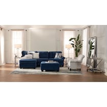 cordelle blue cocktail ottoman   