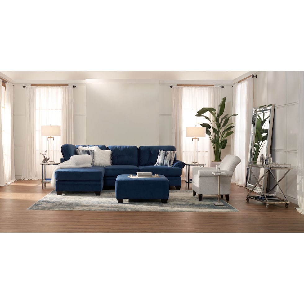 cordelle blue cocktail ottoman   
