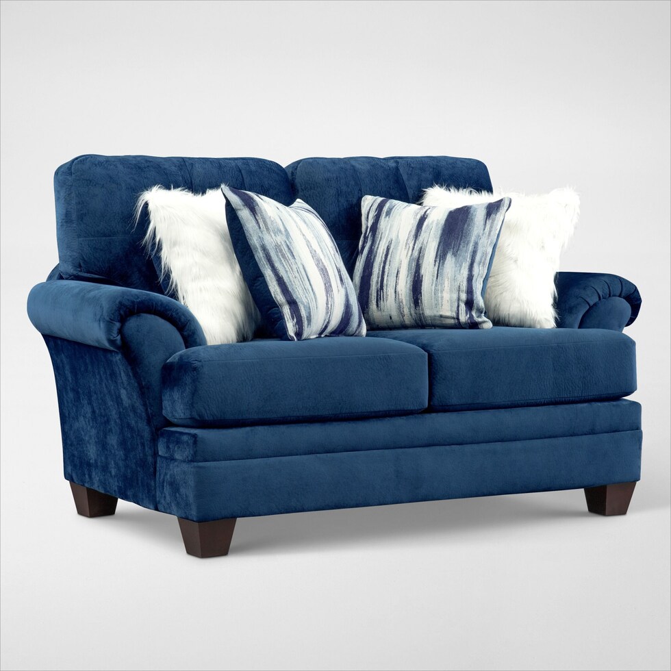 cordelle blue loveseat   