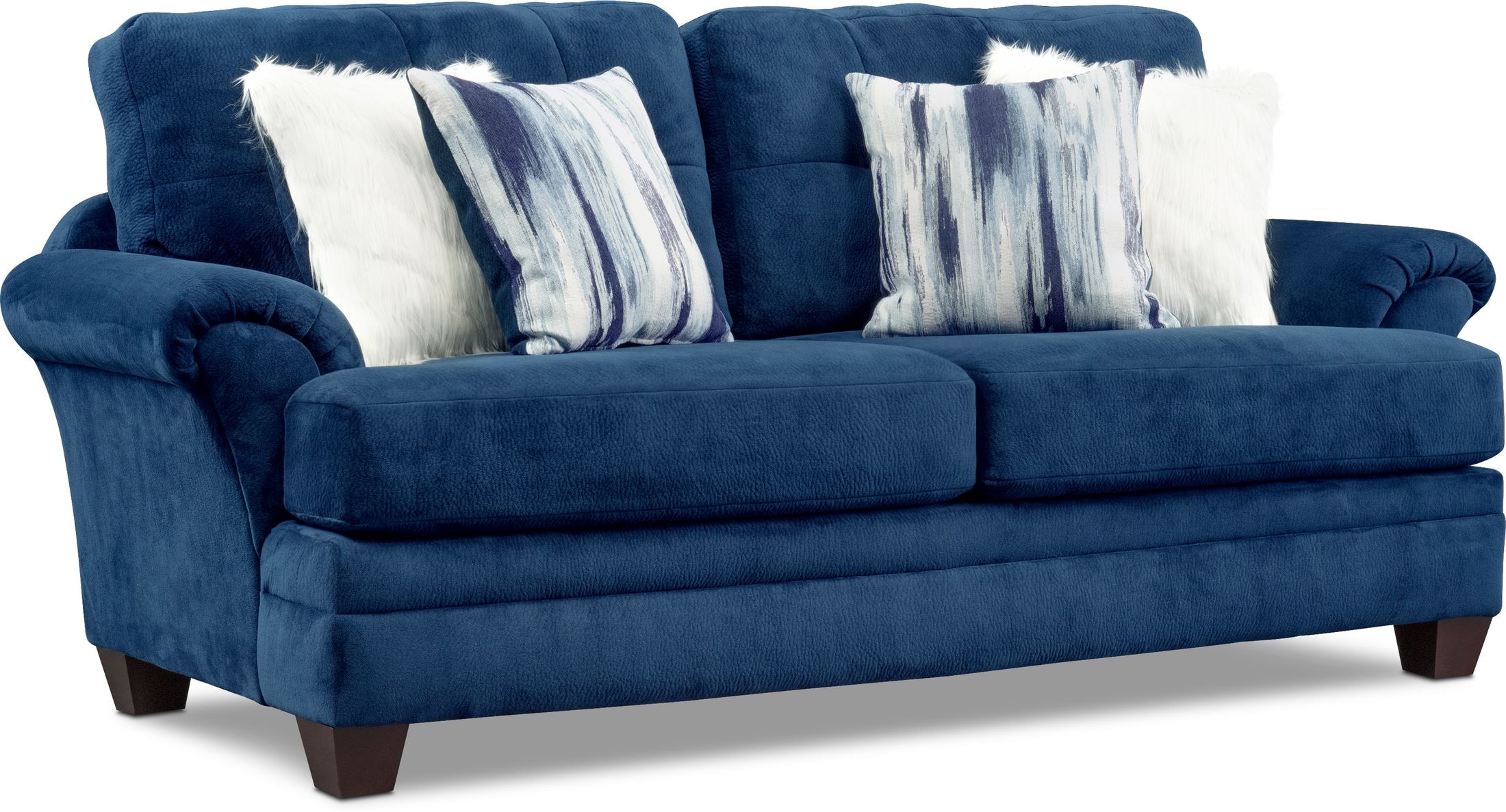 Royal blue deals sectional value city