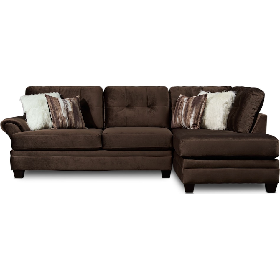 cordelle dark brown  pc sectional with chaise   