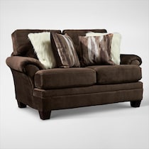cordelle dark brown loveseat   