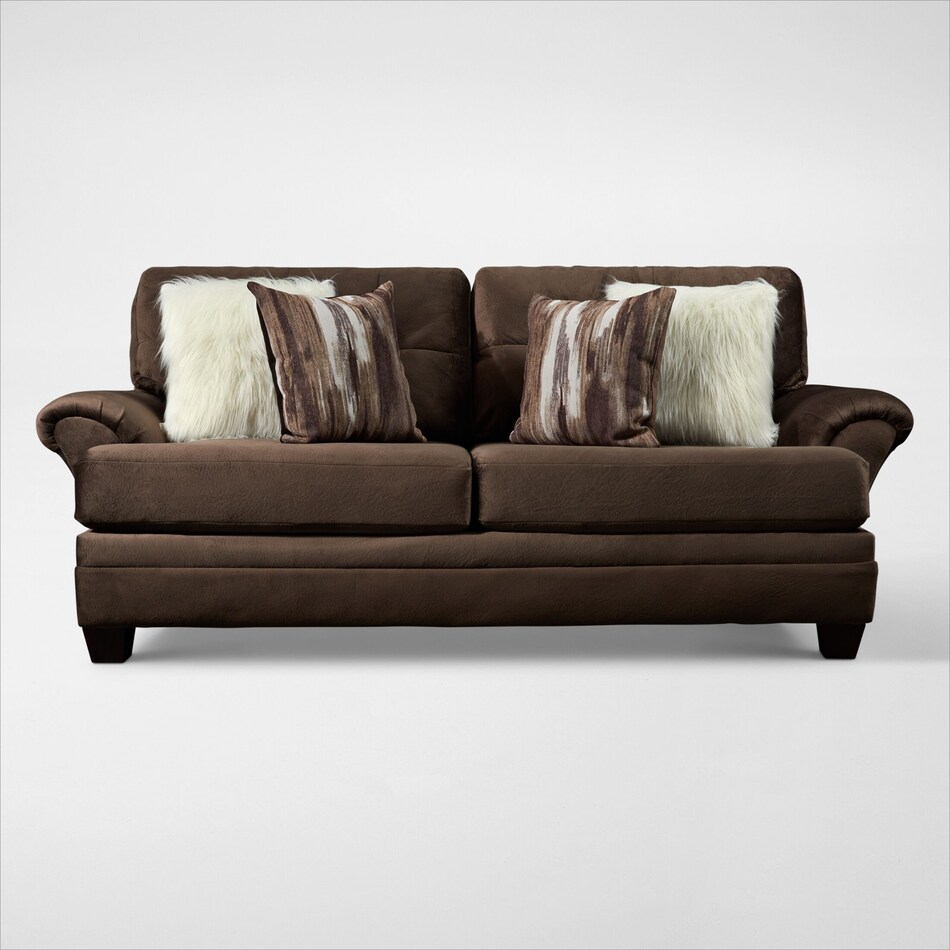 cordelle dark brown sofa   