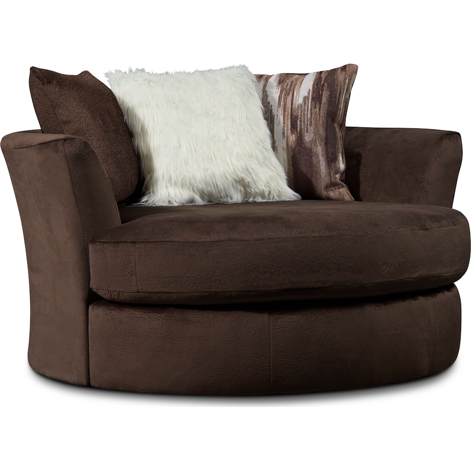 cordelle dark brown swivel chair   