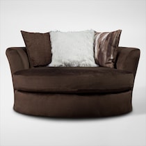 cordelle dark brown swivel chair   