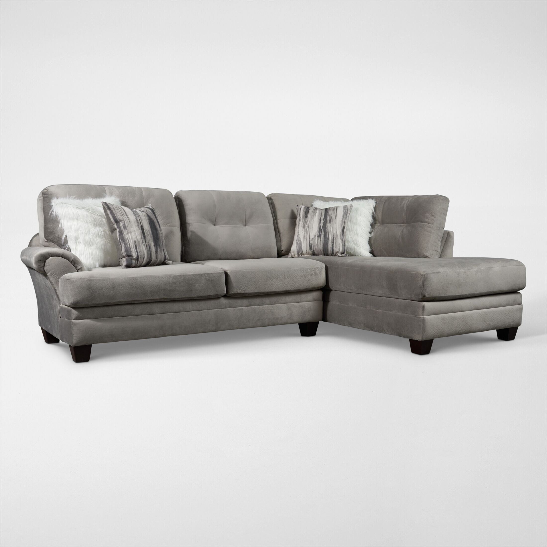 grey sectional with swivel chair