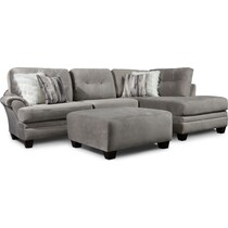 cordelle gray  pc sectional and ottoman   